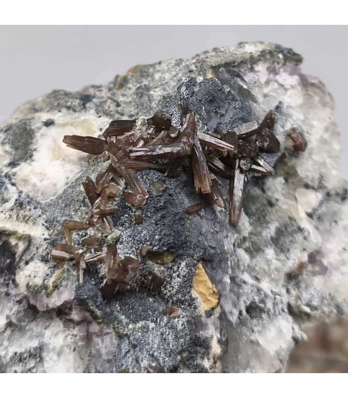 Pyromorphite sur fluorite, Chaillac , Indre (36)